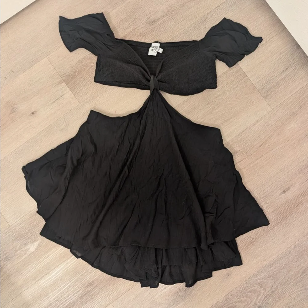 Women's Princess Polly Black Cut Out Mini Dress size 10 romper Skort coquette - Picture 3 of 8